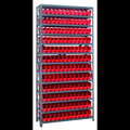 Quantum Storage Systems Steel Shelving with plastic bins 1275-100RD